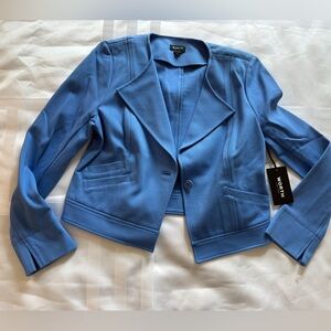 NWT, Worth New York Cornflower Waffle Texture Crop Jacket